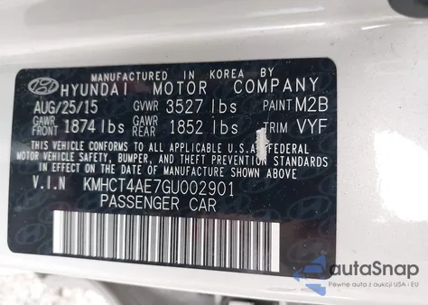 2016 Hyundai Accent Se из США, поврежденный, VIN KMHCT4AE7GU002901